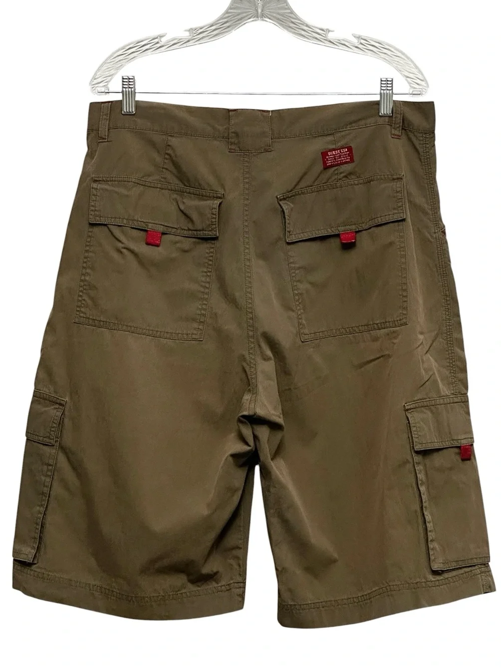 Guess Jeans Men's Vintage Y2K‎ Khaki Cargo Shorts Military Relaxed Utility Sz 34